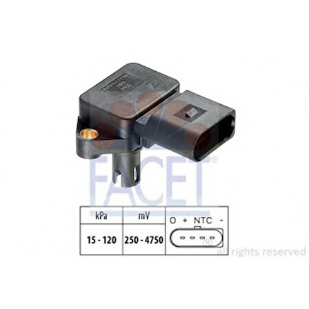 Vag Map Basınc Sensoru Bora 99>05 Caddy 96>03 Golf IV 98>06 Polo 00>10 Cordoba İbiza 93>09 Leon 00>06 To - Facet 10.3084