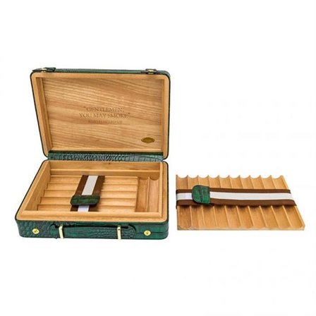 Lubinski Deri Croco Humidor El Çantası Puro Kutusu 18's Kahve LB-627