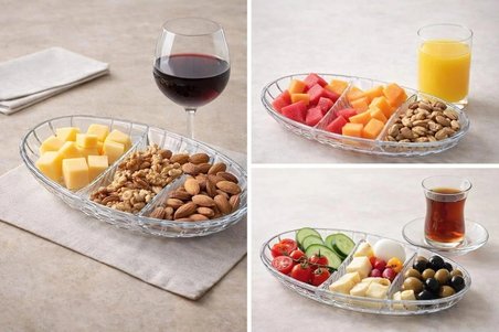 PAŞA BAHÇE Elegant Dikdörtgen Meze & Servis Tabağı (1 Adet – 27×16 cm)