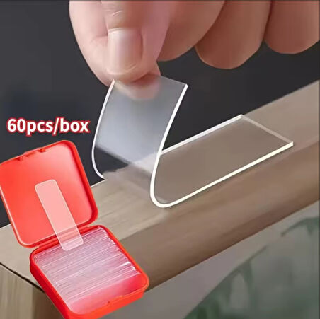 1.4 CM - 4.5 CM 60 ADET KALİTELİ ÇİFT TARAFLI BANT HALI TABLO RESİM YAPIŞTIRMA BANDI