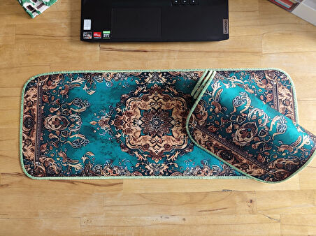 SGE TEKNOLOJİ 70X30 CM  FOSFORLU DİKİŞLİPERSİAN HALI TEMALI KAYDIRMAZ TABAN SPEED YÜZEY OYUNCU MOUSE PAD GAMİNG