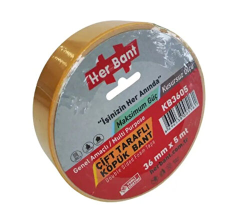 Her Bant Çift Taraflı Köpük Bant 36Mmx5Mt - 3 adet