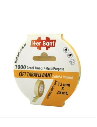Her Bant Çift Taraflı Bant 12Mmx25Mt - 3 adet