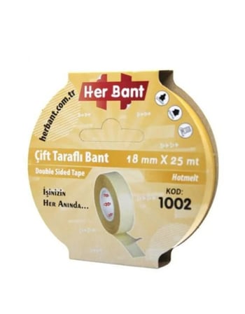 Her Bant Çift Taraflı Bant 18Mmx25Mt - 3 adet