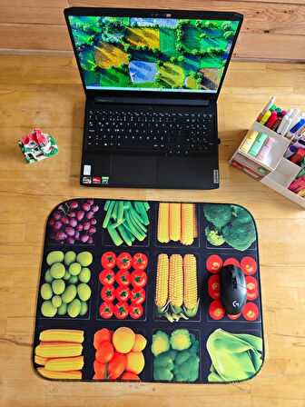 SGE TEKNOLOJİ 55X45 CM SEBZELER KAYDIRMAZ TABAN SPEED YÜZEY OYUNCU MOUSE PAD GAMİNG PAD
