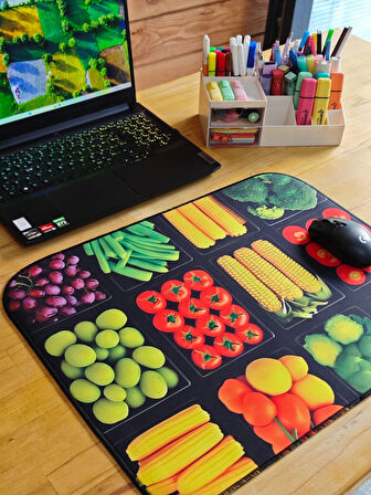 SGE TEKNOLOJİ 55X45 CM SEBZELER KAYDIRMAZ TABAN SPEED YÜZEY OYUNCU MOUSE PAD GAMİNG PAD