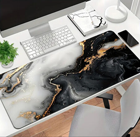 70X30 CM  YALDIZLI MERMER TASARIMI KAYDIRMAZ TABAN SPEED YÜZEY OYUNCU MOUSE PAD GAMİNG