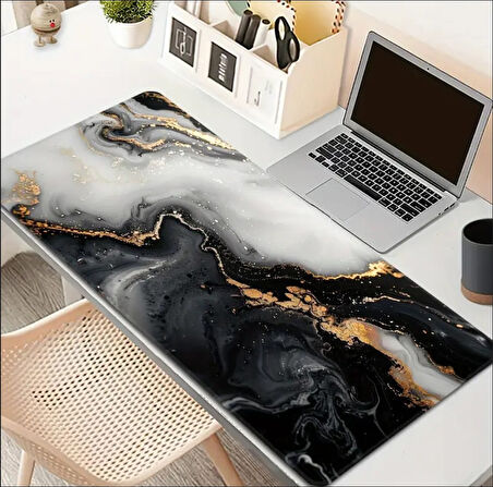 70X30 CM  YALDIZLI MERMER TASARIMI KAYDIRMAZ TABAN SPEED YÜZEY OYUNCU MOUSE PAD GAMİNG