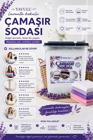 Lavanta Kokulu Çamaşır Sodası 750Gx2 İKİLİ KUTU (Özel Kutusunda)