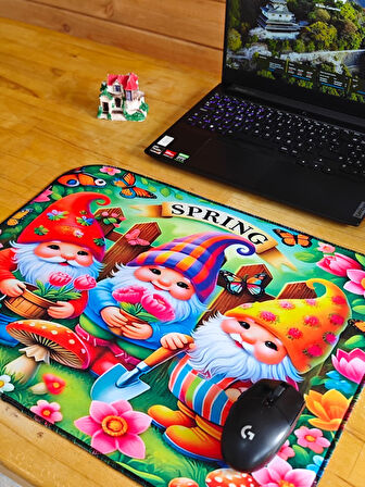 SGE TEKNOLOJİ 55X45 CM 3 SEVİMLİ CÜCE KAYDIRMAZ TABAN SPEED YÜZEY OYUNCU MOUSE PAD GAMİNG PAD