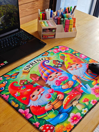 SGE TEKNOLOJİ 55X45 CM 3 SEVİMLİ CÜCE KAYDIRMAZ TABAN SPEED YÜZEY OYUNCU MOUSE PAD GAMİNG PAD