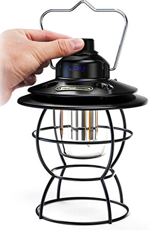 MİGHTY ŞARJLI METAL 300 LÜMEN 3 RENKLİ KADEMELİ POWERBANK ÖZELLİKLİ KAMP LAMBASI FENER ÇADIR IŞILDAK  