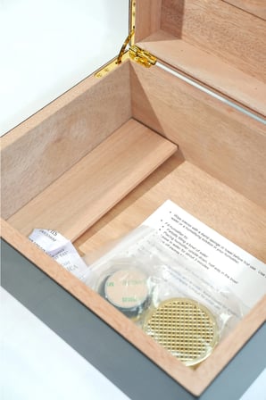 Cohiba Siyah Nokta Desenli Sedir Humidor Puro Kutusu - TR9821