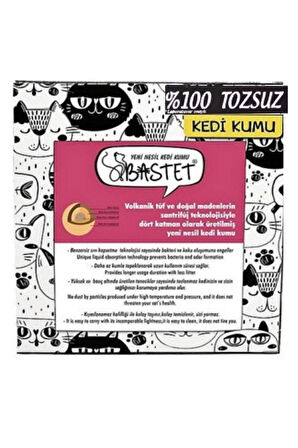 Bastet Natural Tozsuz Kedi Kumu 8 Litre 2 Adet