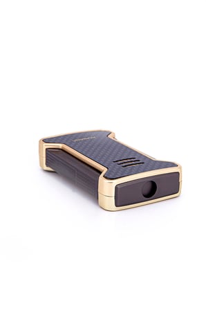 Tek Torch Pürmüz Karbon Desenli Gold Puro Çakmağı - TR7265