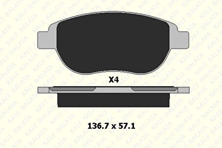 Fiat On Fren Balatası Citroen C3 II C4 Xsara Berlingo 00> Peugeot 1007 207 307 206 00> Fiat Doblo 06> Gee - Kale B 23600 190 14 Ans