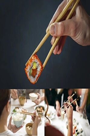 10 Çift - 20 Adet Yıkanabilir Organik Bambu Çin Çubuk Uzakdoğu Çin Yemek Çubuğu Chopstick