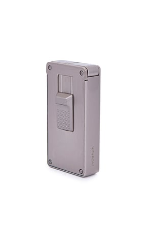 Parmida Çift Torch Pürmüz Fırçalı Gümüş Metal Puro Çakmağı - TR7240