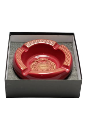 Parmida Kırmızı Gold Desenli Yuvarlak Dörtlü Porselen Puro Küllüğü - TR9729