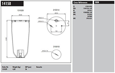 Unıversal Truck Metallı Koruk Roll Schmitz Waweler - Connect MD 14158
