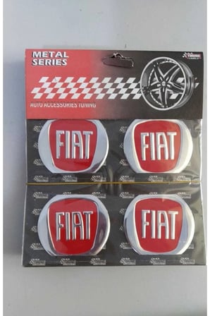 Fiat Kırmızı Alüminyum Yapıştırma Jant Göbeği 4 Lü 60 Mm