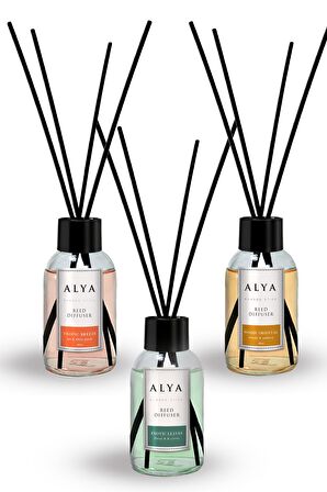 Alya Bambu Çubuklu Oda Kokusu Egzotic Leaves ve Woody Oriental ve Tropic Breeze 100 ml x 3 Adet