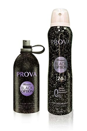 Prova Black Option EDP Kadın Parfüm 120 ml ve Deodorant 150 ml