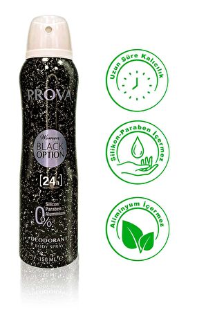 Prova Black Option EDP Kadın Parfüm 120 ml ve Deodorant 150 ml