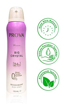 Prova Crystal Antiperspirant Ter Önleyici Leke Yapmayan Kadın Sprey Deodorant 150 ml