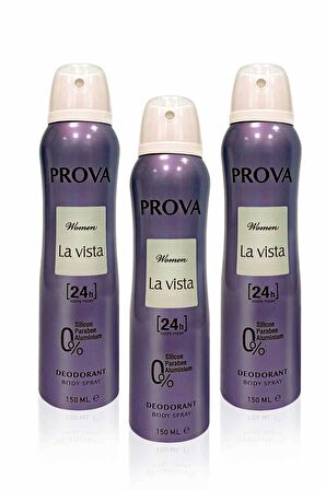 Prova La Vista Pudrasız Kadın Sprey Deodorant 150 ml x 3