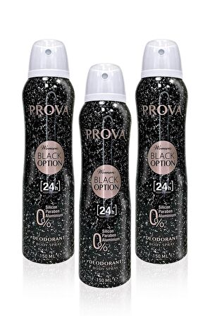 Prova Option Antiperspirant Ter Önleyici Leke Yapmayan Kadın Sprey Deodorant 150 ml x 3