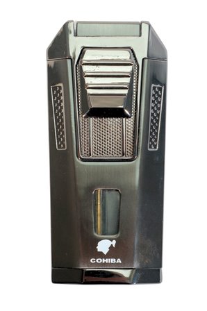 Cohiba Çift Torch Pürmüz Delicili Gunmetal Metal Puro Çakmağı - TR9474