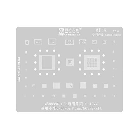 Amaoe MI:8 BGA Reballing Entegre Çip Lehimleme Kalıbı MSM8996..