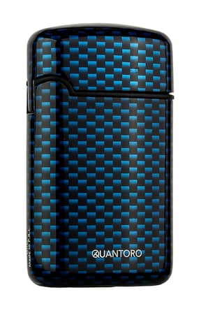 Quantoro Üç Torch Pürmüz Delicili Mavi Karbon Desenli Metal Puro Çakmağı - TRZ1115