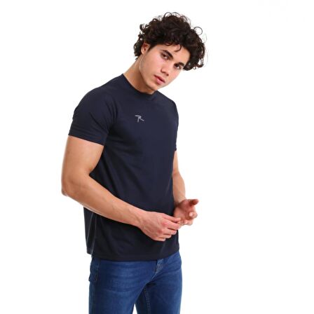 Raru Erkek Basic T-Shirt TRES LACİVERT