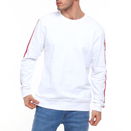 Raru Erkek Sweatshirt LORIN BEYAZ