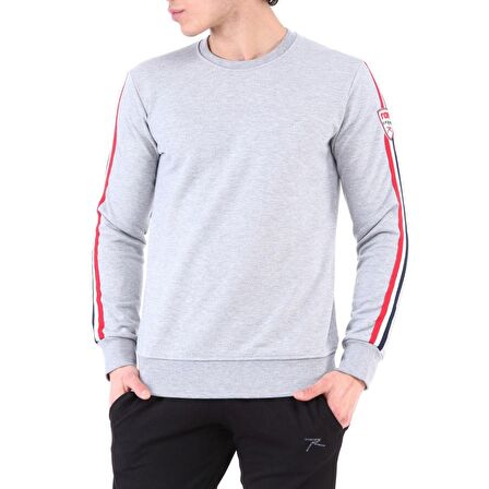 Raru Erkek Sweatshirt LORIN GRİ MELANJ