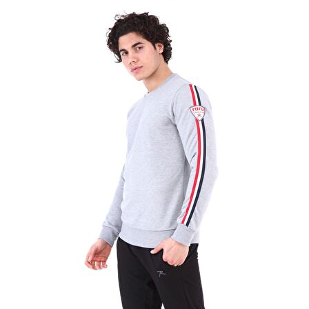 Raru Erkek Sweatshirt LORIN GRİ MELANJ