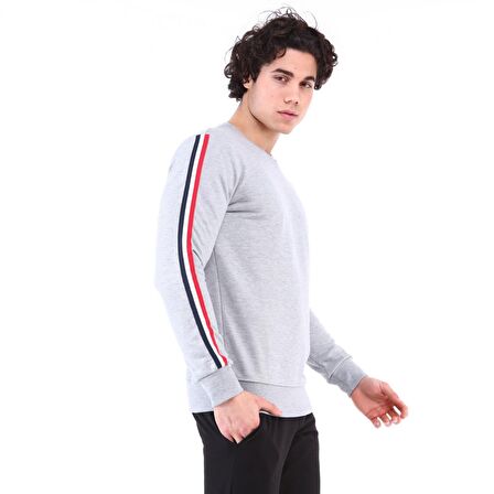 Raru Erkek Sweatshirt LORIN GRİ MELANJ