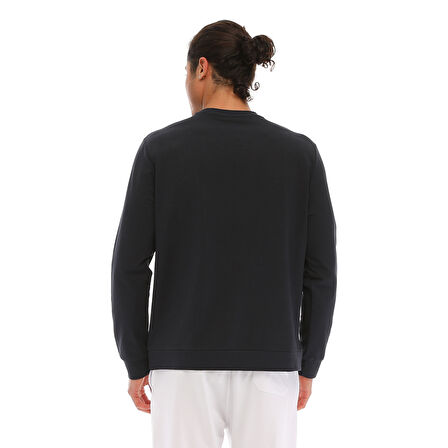 Raru Pamuklu Bisiklet Yaka Basic Sweatshirt OMNIS LACİVERT