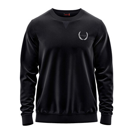 SPQR Pamuklu Bisiklet Yaka Basic Sweatshirt SATURN LACİVERT