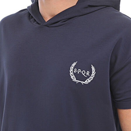 SPQR Pamuklu Kısa Kollu Sweatshirt NEPTUNE LACİVERT