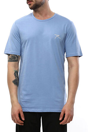 Raru Erkek %100 Pamuklu T-Shirt 0109 Mavi