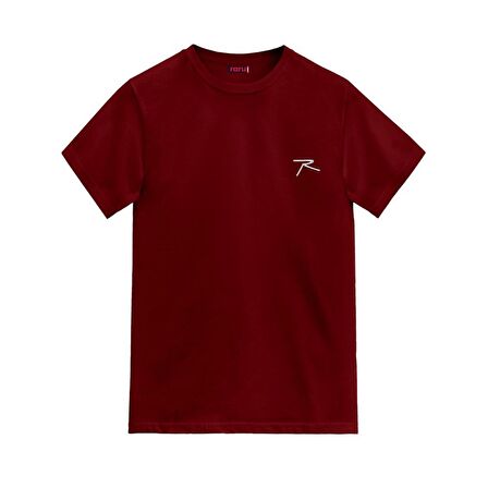 Raru AGNITIO Erkek Pamuklu Bordo Günlük T-shirt