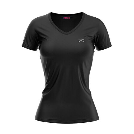 Raru MULIER Kadın Pamuklu Siyah Günlük T-shirt