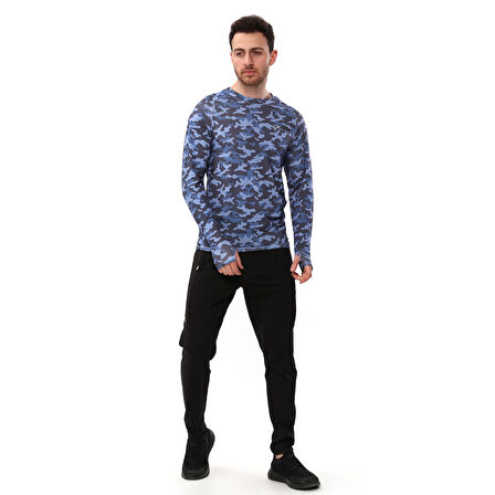 Raru Uzun Kollu T-Shirt EVOCO MAVİ