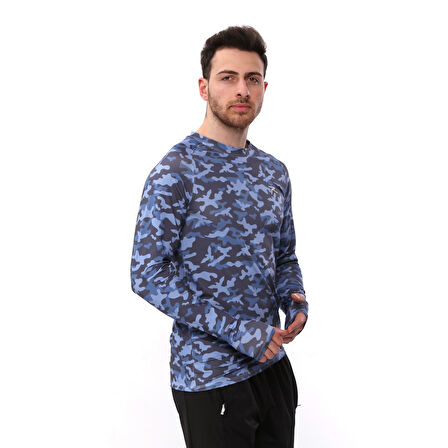 Raru Uzun Kollu T-Shirt EVOCO MAVİ