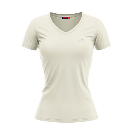 Raru Kadın %100 Pamuk T-Shirt MULIER EKRU