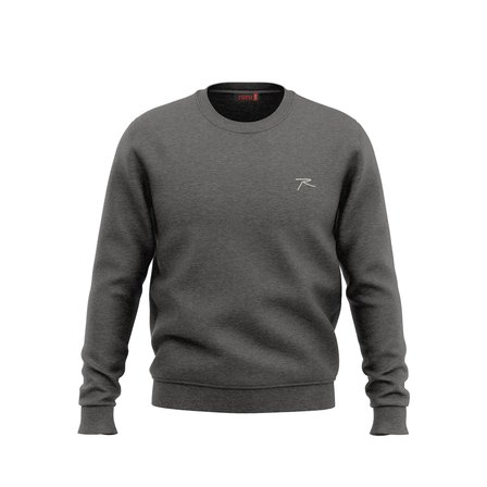 Raru %100 Pamuk Bisiklet Yaka Unisex Basic Sweatshirt AUDAX ANTRASİT MELANJ