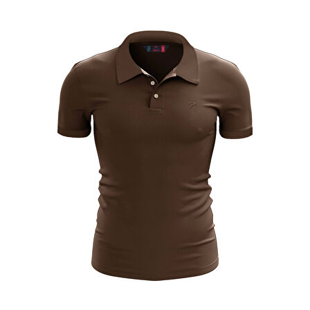 %100 Pamuk Polo T-Shirt IMPERO KAHVERENGİ